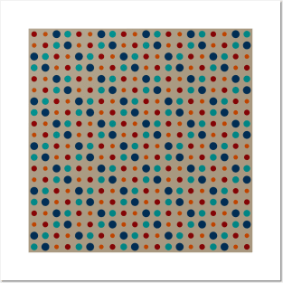 Blue, orange and red dots Posters and Art